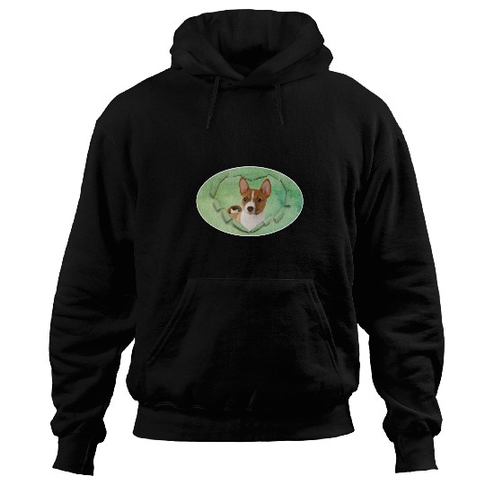 Dog Basenji Watercolor Dog Basenji Hoodies