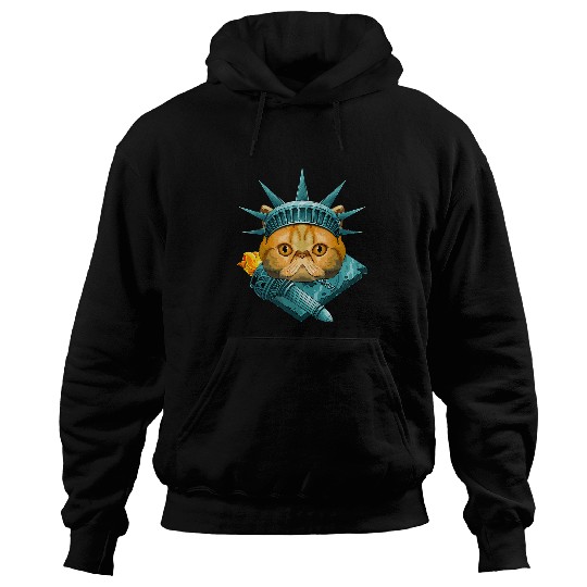 Statue Of Liberty Exotic Shorthair 4th Of July USA America Hoodies