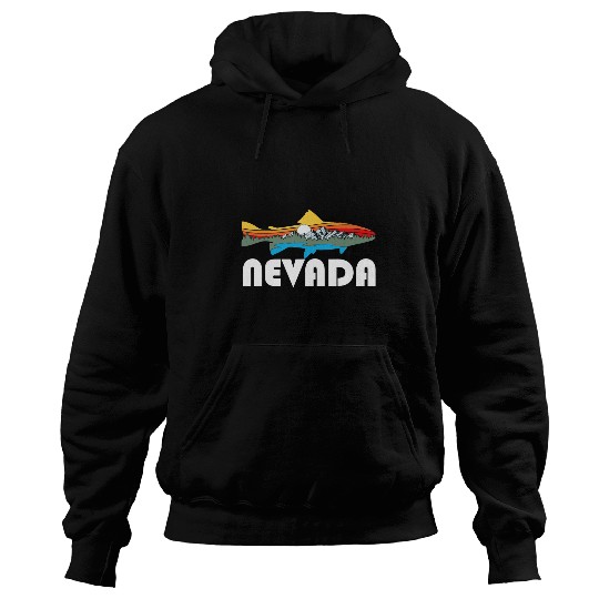 Fishing Nevada Artistic Trout Nature Outdoor Fish Fishing Fisher Hoodies