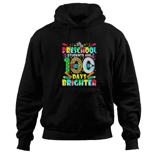 Teacher Job Happy 100th day of School Gift 100 days of Preschool Teacher Hoodies