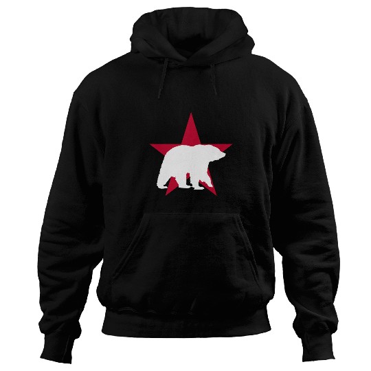 Funny Bear White Norcal Bear With Star Cute Bears Hoodies