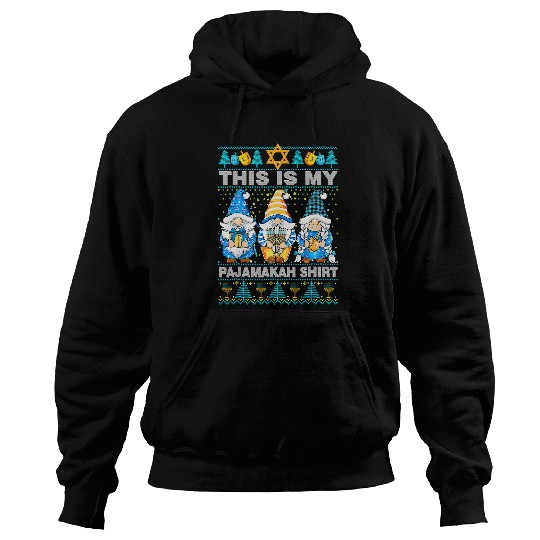 Three Gnome Hanukkah This Is My Pajamakah Boys Girls1237 Hoodies