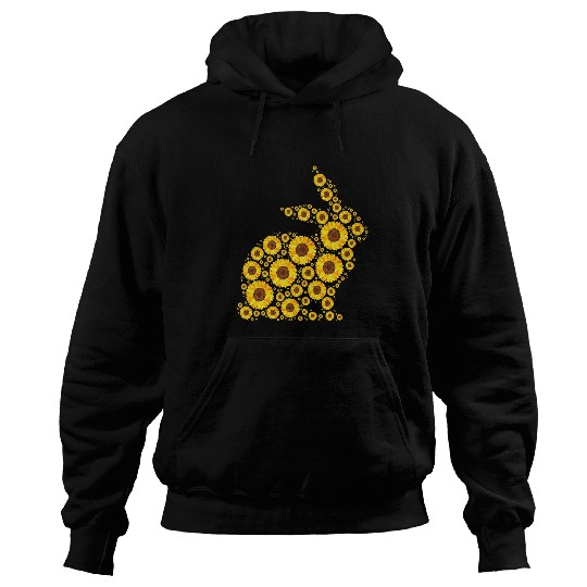Rabbits Floral Easter Bunny Women Girls Spring Sunflowers Rabbit 2 Hoodies