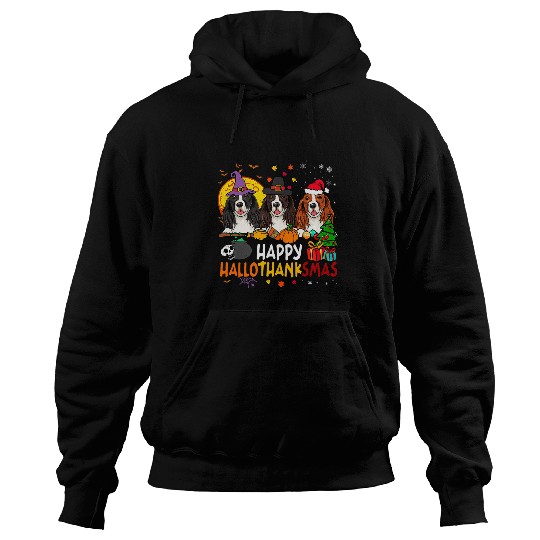 Hallothanksmas English Springer Spaniel Dog Halloween Xmas Hoodies