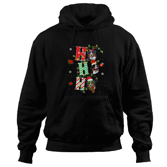 Christmas Ho Ho Ho Bernese Mountain Dog Funny xmass Dog 3 Hoodies