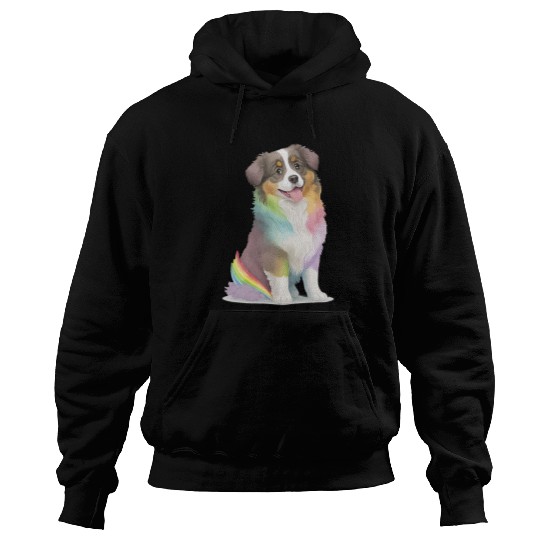 Colorful Australian Shepherd Pop Art Tie Dye Tri Color Kids Hoodies