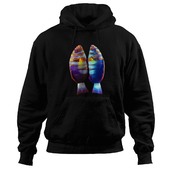 Swimming Pool Two Colorful Tropical Fish Swimming Together Hoodies