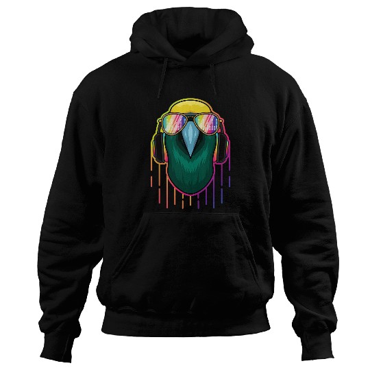 Music Bird of Paradise Dj With Headphones Musical Lovers 420 Hoodies
