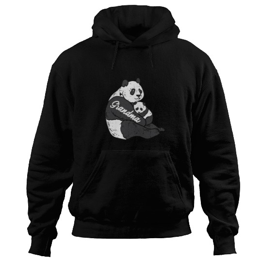 Funny Bear Womens Grandma Panda And Cub Hug Mothers Day Bear Nana Mimi Women Cute Bears Hoodies