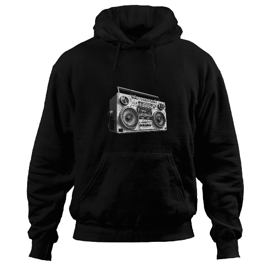 Boombox vintages 80s Music Hip Hop Dance Music 1980s Retro Hoodies