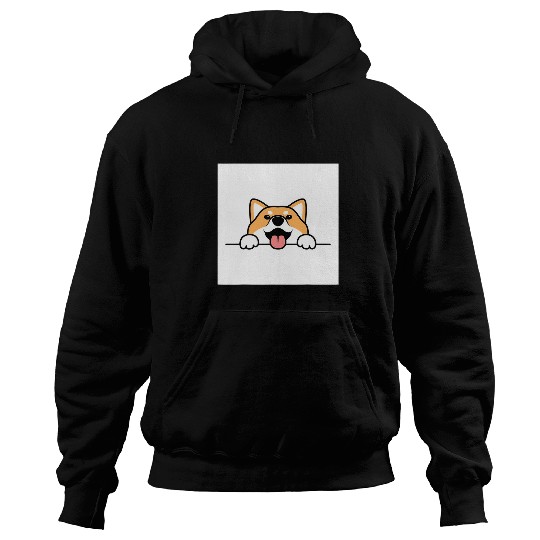 Dog Shiba Inu Cute Baby Happy Shiba Inu Puppy Dog Orange and White Hoodies