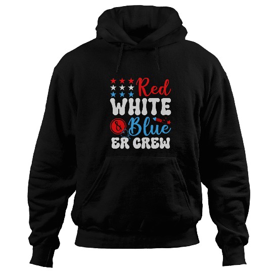 ER nurses 4th of July Red White Blue ER ED Emergency Crew 1 Hoodies