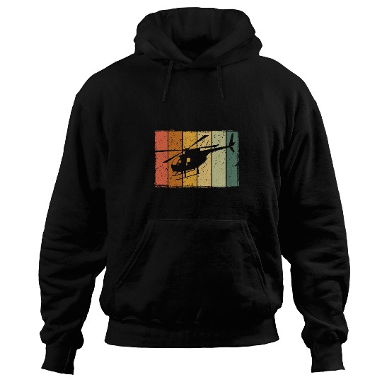 Retro Helicopter Chopper Pilot Aviation Copter Hoodies