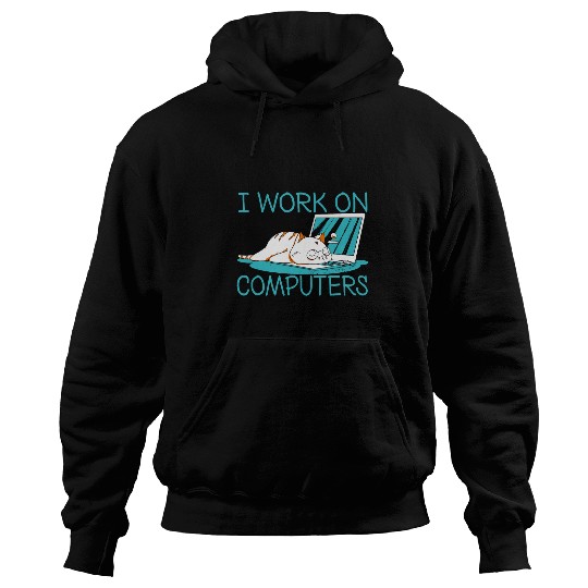 Funny I Work On Computers Coder Software Sloth Programmer Hoodies