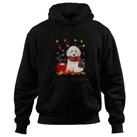 Poodles Fall Hot Chocolate White Toy Poodle 400 Poodle dog Hoodies