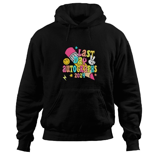 last day autographs 2024 last day of school teacher student Hoodies