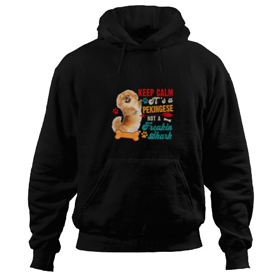 Shark Keep Calm Pekingese Not A Funny Shark Matching Dog Lover Jaw Sharks Hoodies