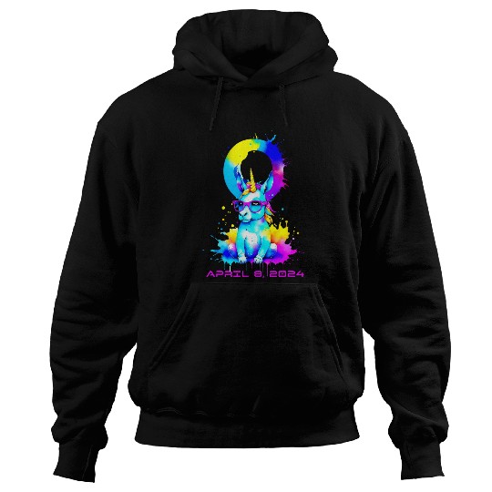 America Total Solar Eclipse 2024 Cute Unicorns View Totality Hoodies