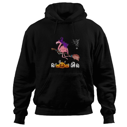 Flamingo Witch Pumpkin Halloween Happy Halloween Hoodies