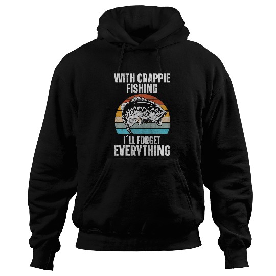 Fishing Crappie Fishing Retro Crappie Fish Fisher Hoodies