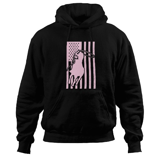 Patriotic 4th Of July USA Flag Rodeo Cowgirls Horse Hoodies