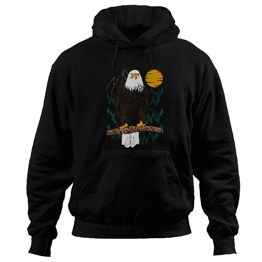 Bald eagle bird forest animal american imprint nature art Hoodies