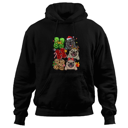 Pug Lover Christmas Ho Ho Ho For Dog Lover Funny xmass 55 Pugs Dog Hoodies