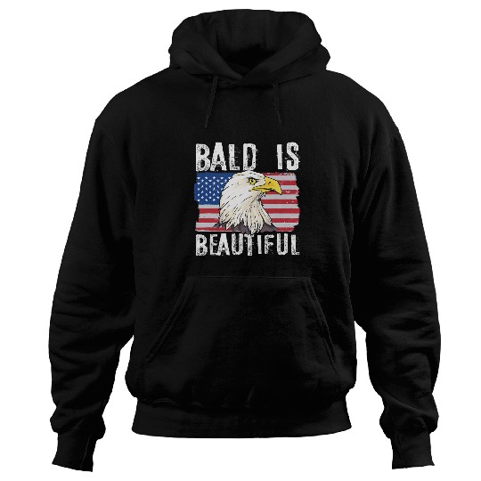 Bald Is Beautiful 4th of July Independence Day Bald Eagle Hoodies