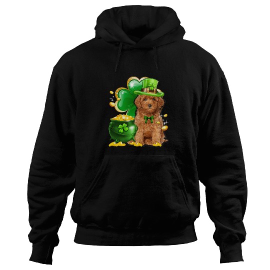 Poodles Toy Poodle Dog Shamrock St Patricks Day Dog Irish Gift Poodle dog Hoodies