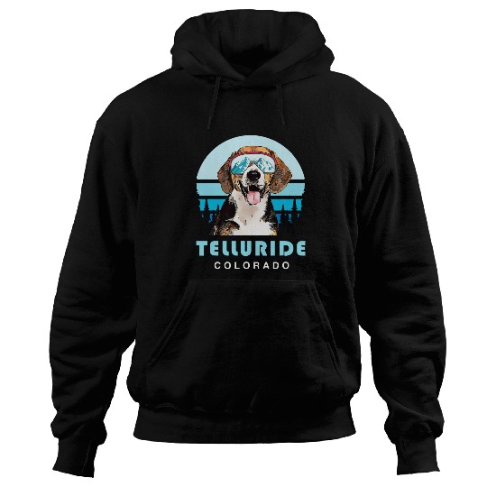 Beagle Winter Skis Telluride Colorado Dog Lover Hoodies
