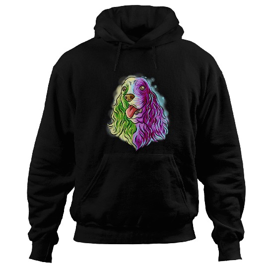 Dog Cocker Spaniel Colorful Pop Art Portrait Cocker Spaniel Dog Mom Dad Hoodies