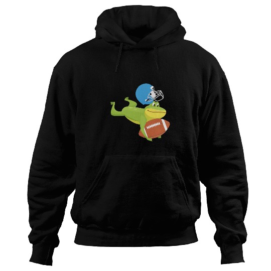 Sport American Football Frog Toad Amphibians Sports Season Funny Frog Hoodies
