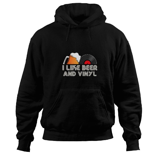 I Like Beer And Vinyl 2Vinyl Records Retro Design Hoodies