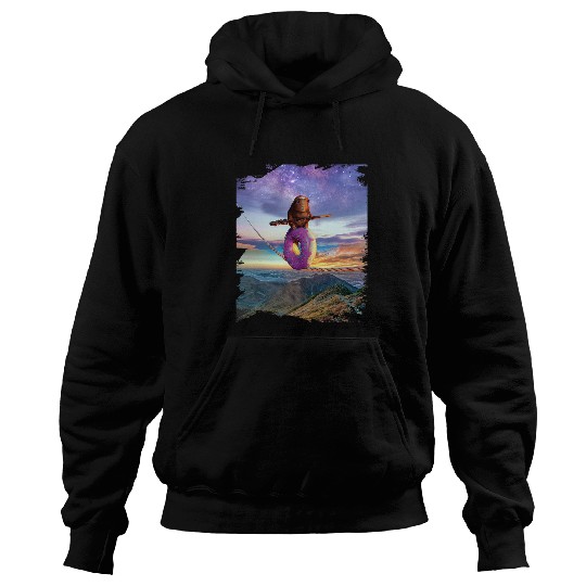 Guinea Pig Riding Donut Tightrope Funny Cute Hoodies