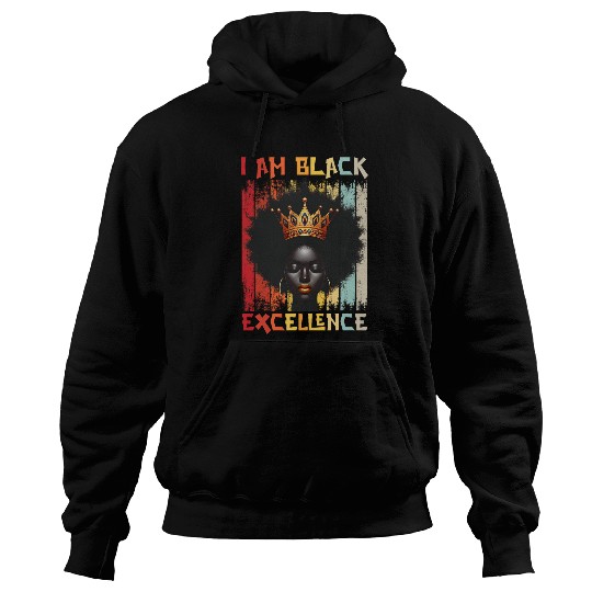 I Am Black Excellence Melanin Queen African American Hoodies