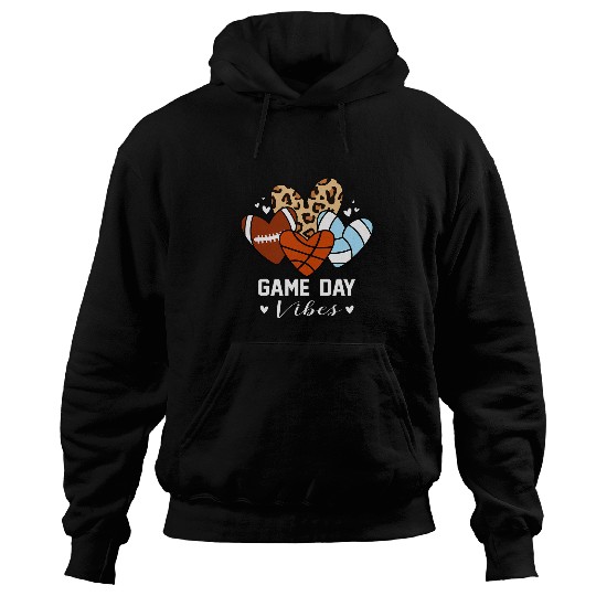 Sport Basketball Game Day Vibes Funny Basketball Volleyball Football Mom Hoodies