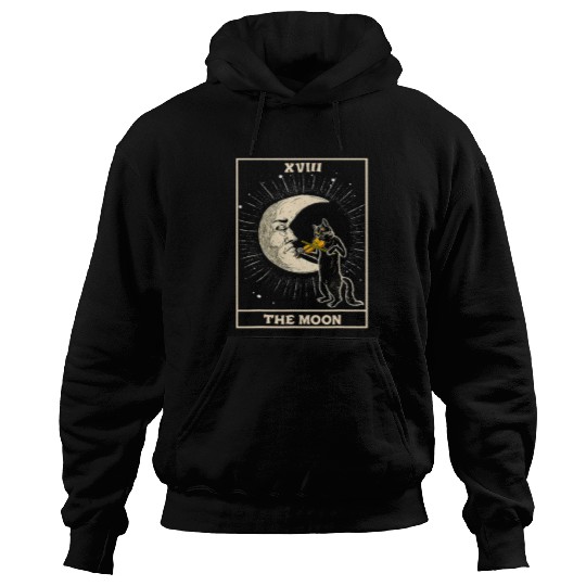Funny Violin The Moon black cats Playing Violin Goth Halloween Tarot Card Hoodies