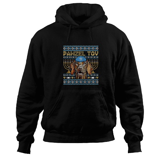 Dog Vizsla Pawzel Tov Jewish Wirehaired Vizsla Dog Funny Hanukkah Hoodies