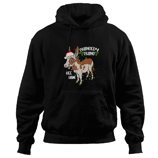 Christmas Donkey Chingedy Ching Italian xmass Light Santa Hat Hoodies