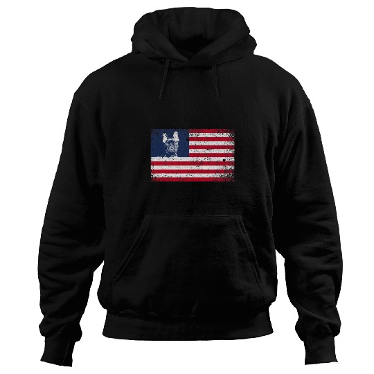American Flag French Bulldog Dog Lover Funny 4th of July Dog Hoodies