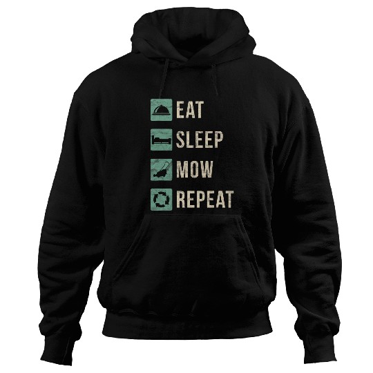Eat Sleep Mow Repeat Funny Lawn Mowing Hoodies