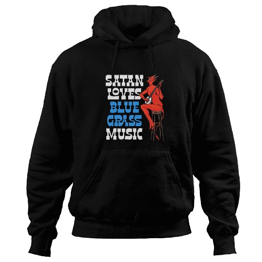 Funny Banjo Satan Loves Bluegrass Funny Banjo Devil Music Hoodies
