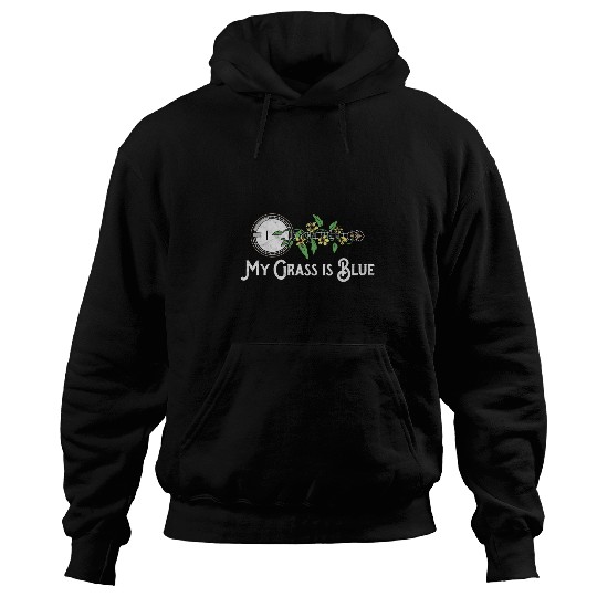 Funny Banjo My Grass is Blue Banjo Vine Vintage Flowers Illustration 1 Hoodies