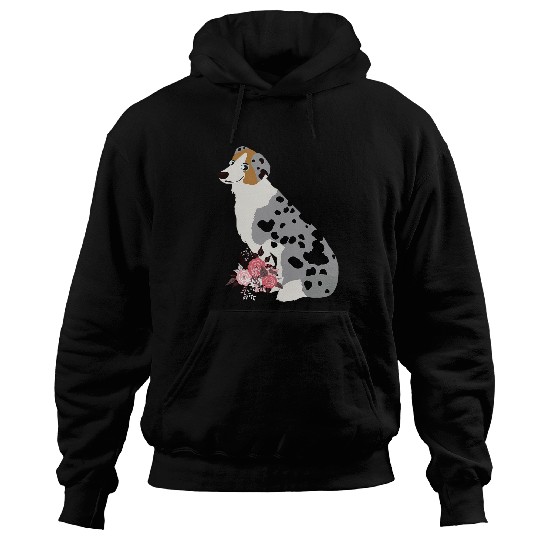 Australian Shepherd Blue Merle Dog Bouquet Hoodies