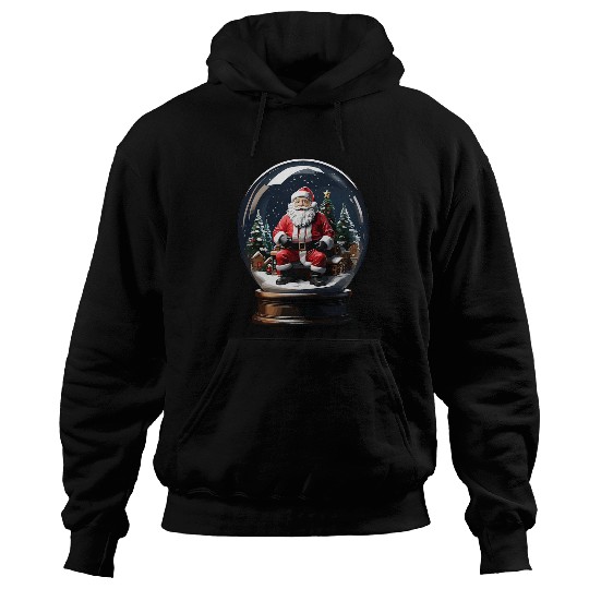 Christmas Santa Snow Globe Holiday Winter Wonderland Scene Hoodies