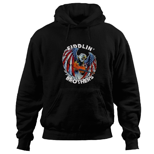 Funny Violin USA Eagle Fiddlin Brothers Violin Music Rock Patriot Flight Hoodies