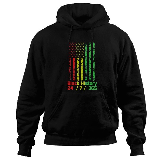 Black History Month 247365 Flag Melanin Black Present Hoodies
