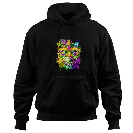 Cat Mardi Gras For Women Girls Cat Lover New Orleans Hoodies