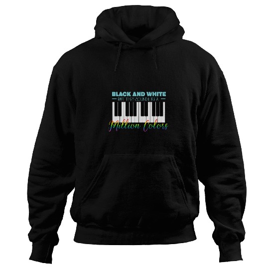 Funny Piano Music Keyboard Color Black White Keys Piano Hoodies