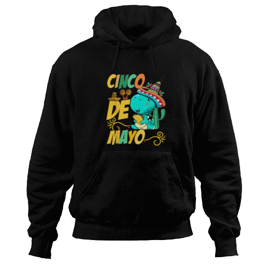 Funny Ukulele Cinco De Mayo Dino TRex Ukulele Maracas Tacos Sombrero Hoodies